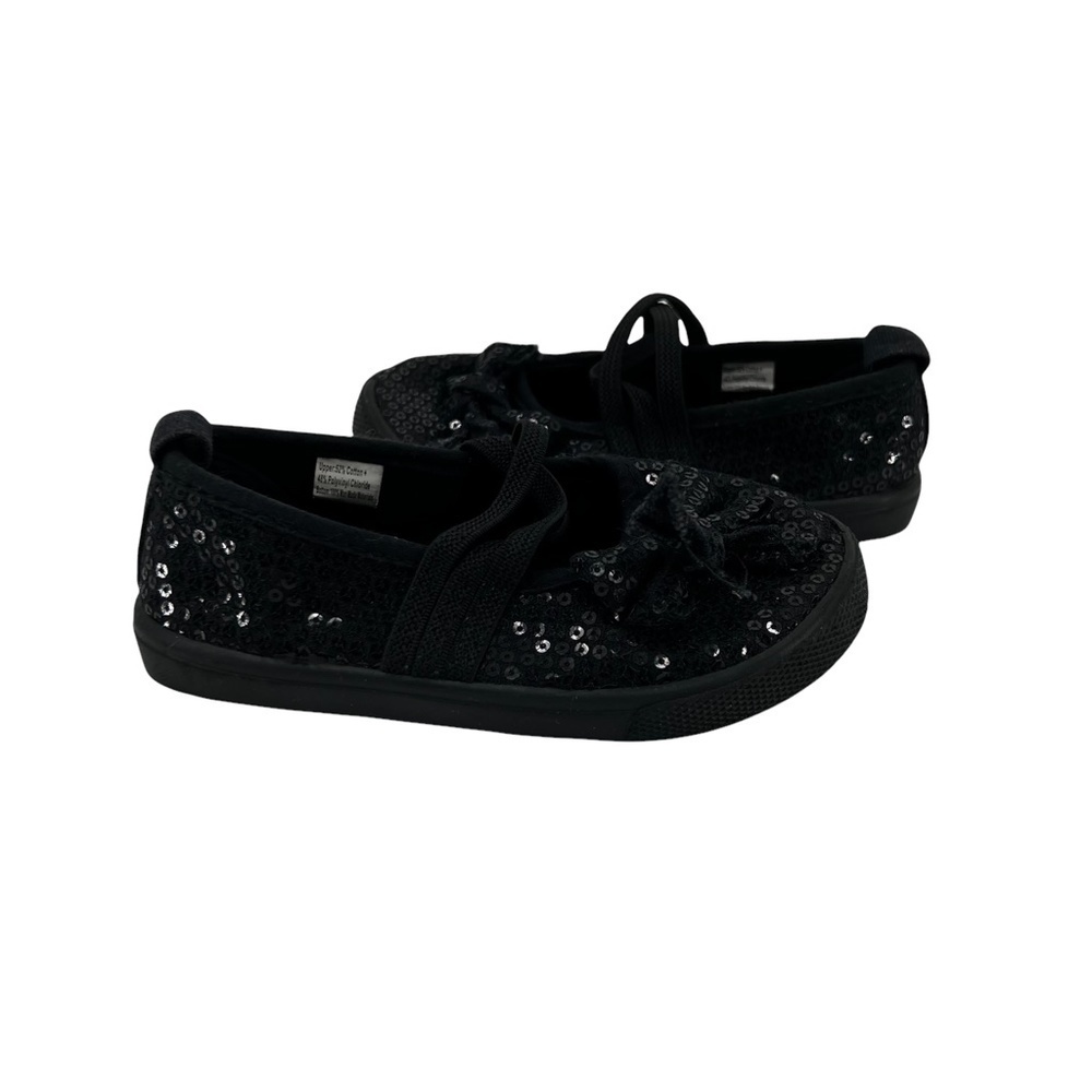 Chatties Black Sequin Shimmer Ballet Flats Size 7/8 Toddler Girl’s
